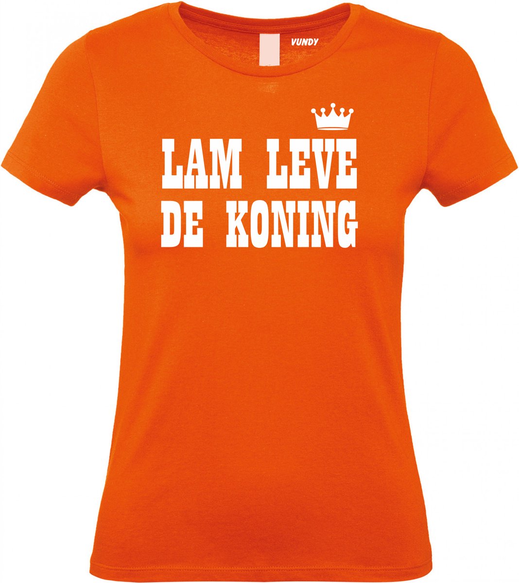 Dames T-shirt Lam Leve de Koning | Koningsdag kleding | oranje t-shirt | Oranje dames | maat M